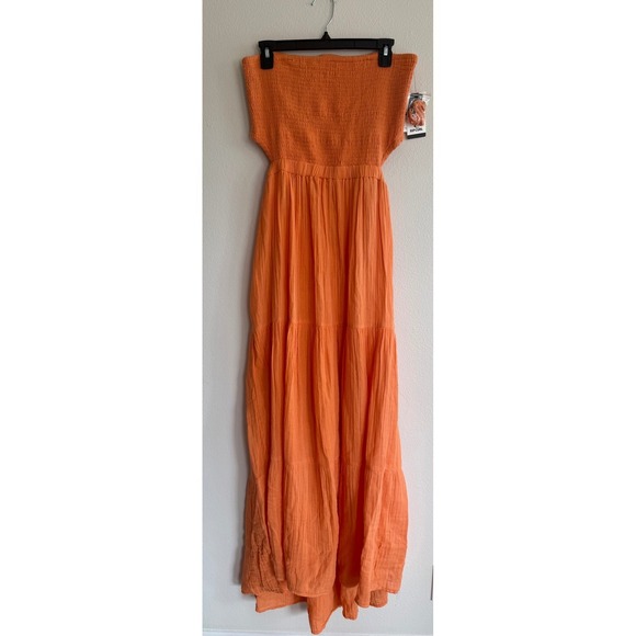 Rip Curl Dresses & Skirts - RIP CURL Premium Surf Strapless Maxi Dress - Orange Size XL Summer Beach Surf